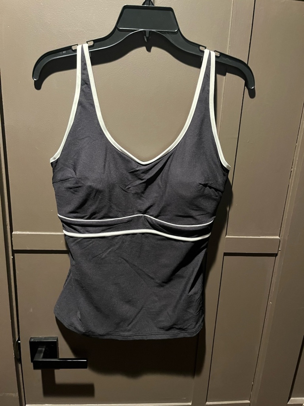 Sea Level Swim Australia Black One-Pie Swim Top with White Trim Size 10
